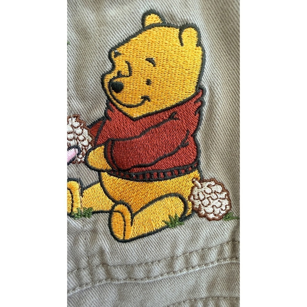 Disney Catalog Vintage Winnie the Pooh Embroidered Overalls Tan Brown Women S - Picture 6 of 16